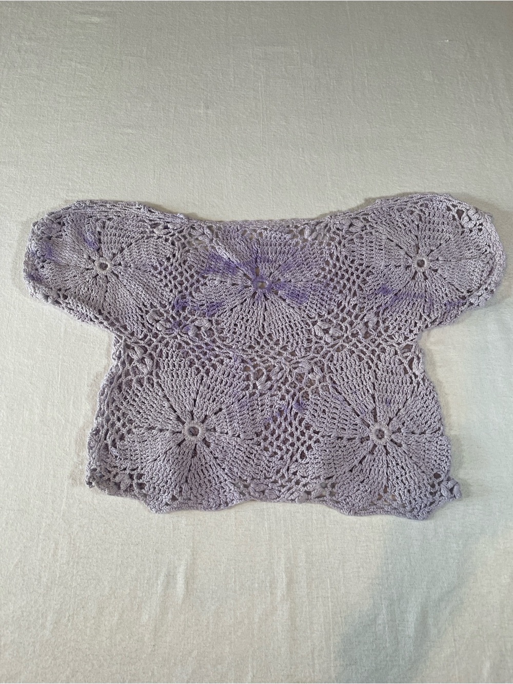 Handmade Crochet Floral Lilac Crop Top Boho Cottagecore - Picture 4 of 10